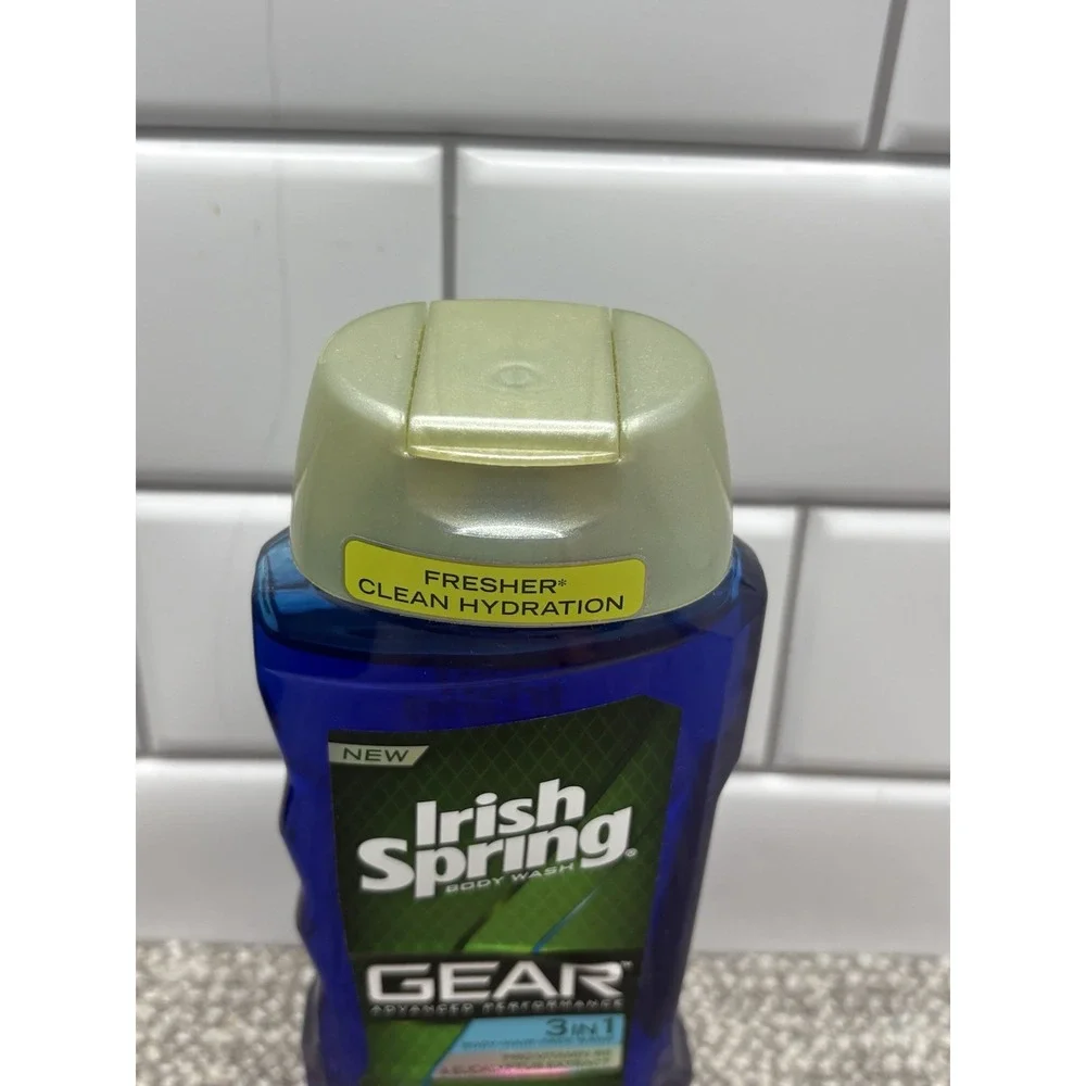Irish Spring Gear Hair Body Face 3-in-1 Body Wash & Shampoo 15 Oz